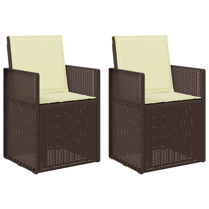 Scaune de Dining pentru Grădină 2 pcs Maro și Crem PP - WALTI WALTI