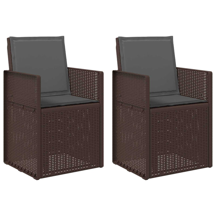 Scaune de Dining pentru Grădină 2 pcs Maro și Antracit PP - WALTI WALTI