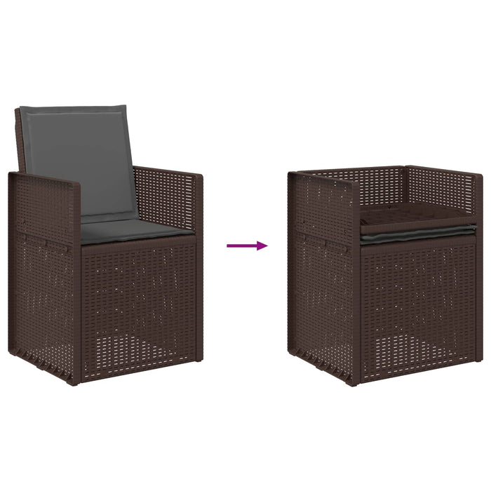 Scaune de Dining pentru Grădină 2 pcs Maro și Antracit PP - WALTI WALTI