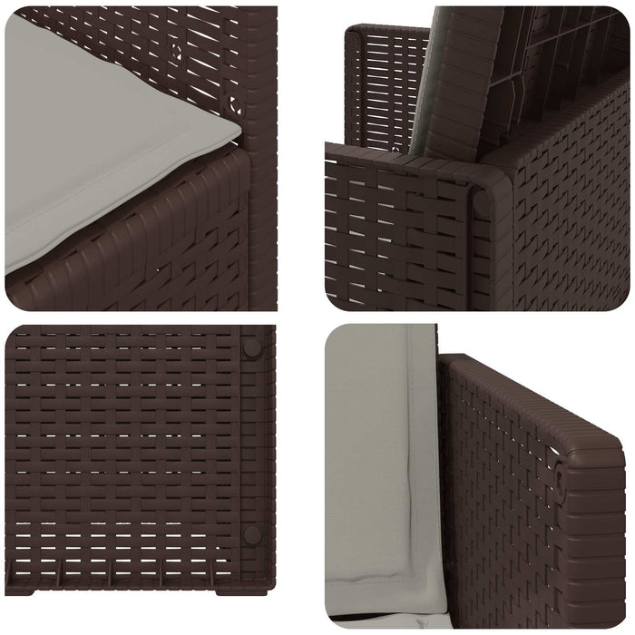 Scaune de Dining pentru Grădină 2 pcs Maro și gri deschis PP - WALTI WALTI