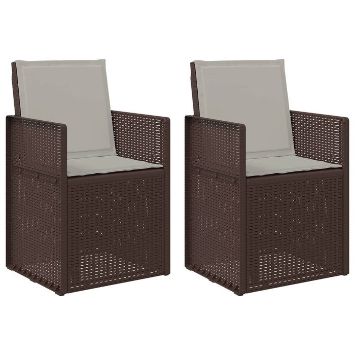 Scaune de Dining pentru Grădină 2 pcs Maro și gri deschis PP - WALTI WALTI