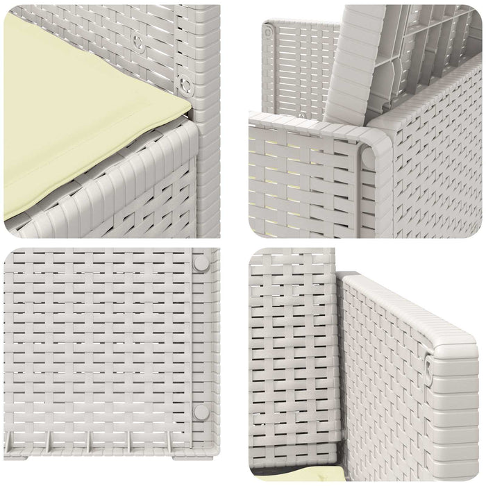Scaune de Dining pentru Grădină 2 pcs Alb și crem PP - WALTI WALTI