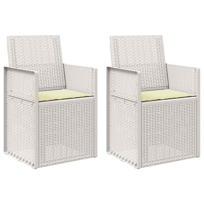 Scaune de Dining pentru Grădină 2 pcs Alb și crem PP - WALTI WALTI