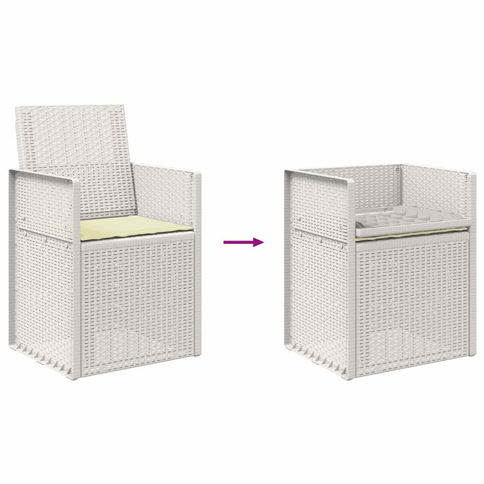 Scaune de Dining pentru Grădină 2 pcs Alb și crem PP - WALTI WALTI
