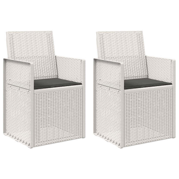 Scaune de Dining pentru Grădină 2 pcs Alb și antracit PP - WALTI WALTI