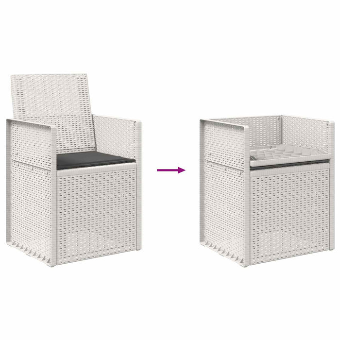Scaune de Dining pentru Grădină 2 pcs Alb și antracit PP - WALTI WALTI