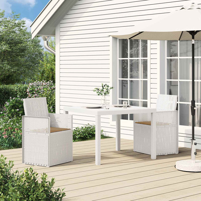 Scaune de Dining pentru Grădină 2 pcs Alb și taupe PP - WALTI WALTI