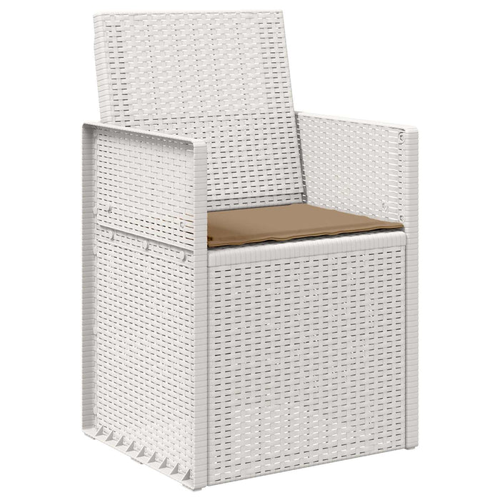 Scaune de Dining pentru Grădină 2 pcs Alb și taupe PP - WALTI WALTI