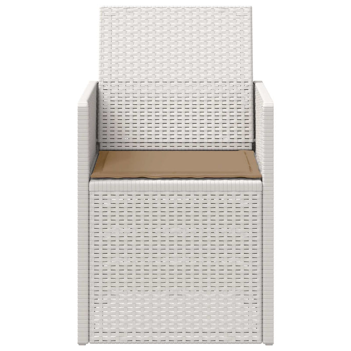 Scaune de Dining pentru Grădină 2 pcs Alb și taupe PP - WALTI WALTI