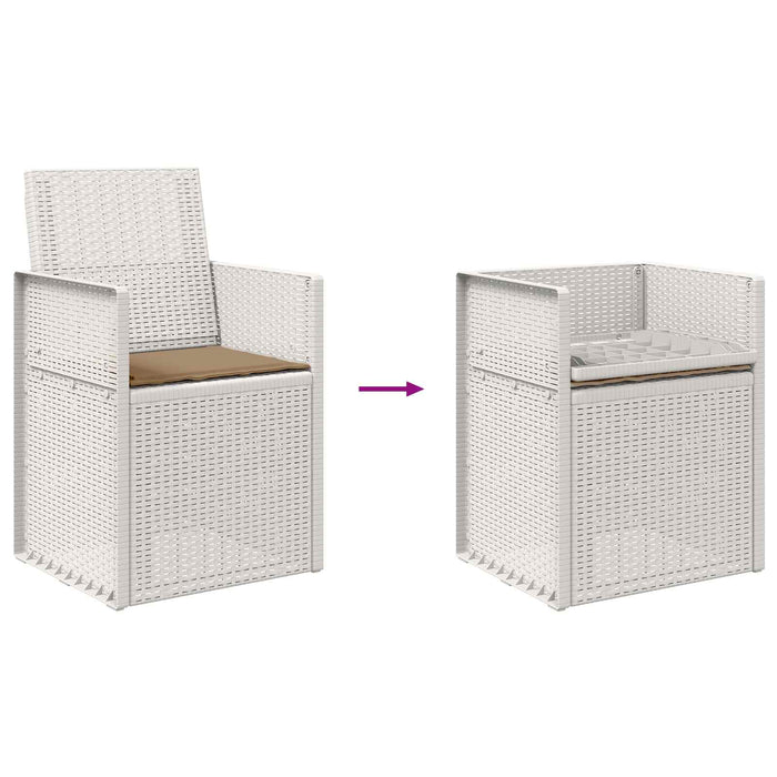 Scaune de Dining pentru Grădină 2 pcs Alb și taupe PP - WALTI WALTI