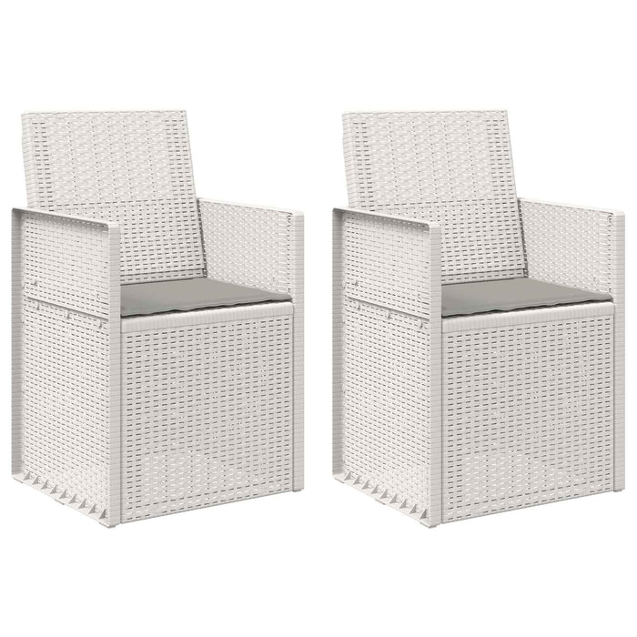 Scaune de Dining pentru Grădină 2 pcs Alb și gri deschis PP - WALTI WALTI
