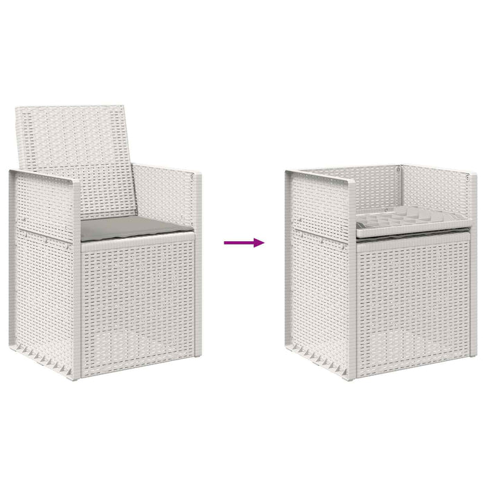 Scaune de Dining pentru Grădină 2 pcs Alb și gri deschis PP - WALTI WALTI