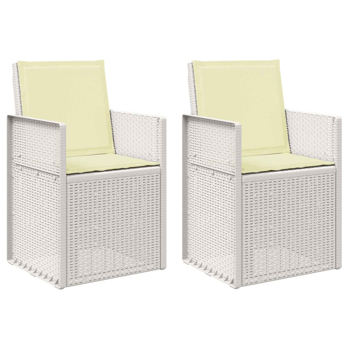Scaune de Dining pentru Grădină 2 pcs Alb și crem PP - WALTI WALTI