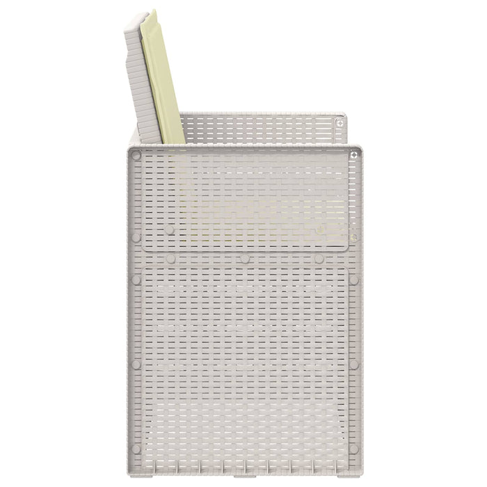 Scaune de Dining pentru Grădină 2 pcs Alb și crem PP - WALTI WALTI