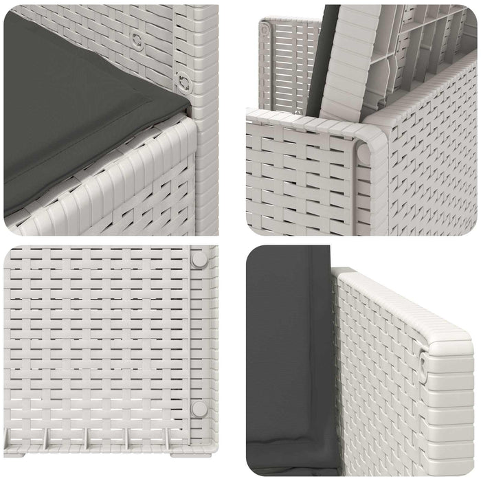 Scaune de Dining pentru Grădină 2 pcs Alb și antracit PP - WALTI WALTI