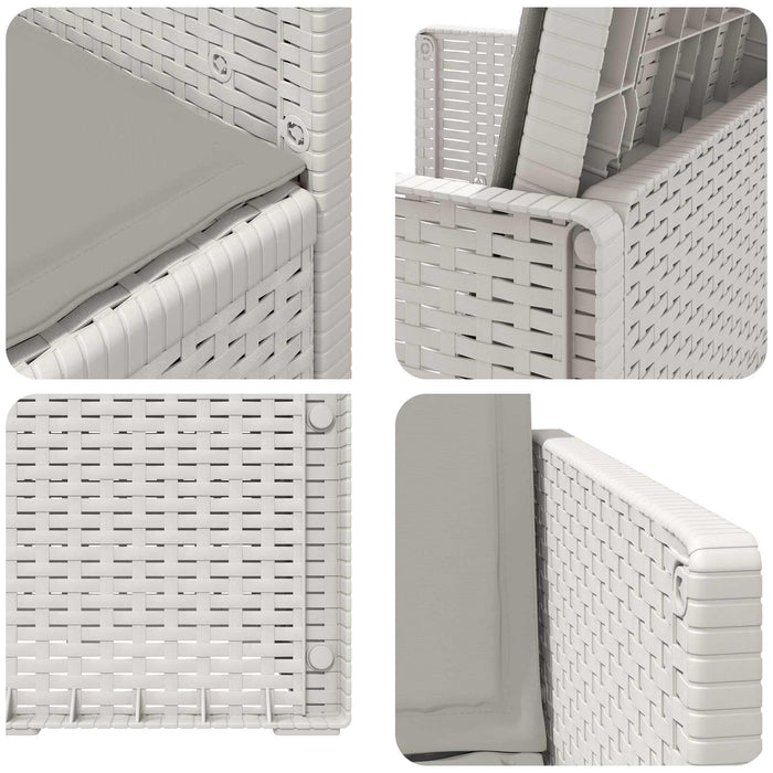 Scaune de Dining pentru Grădină 2 pcs Alb și gri deschis PP - WALTI WALTI
