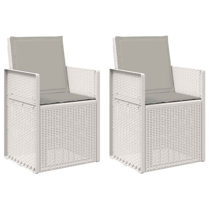Scaune de Dining pentru Grădină 2 pcs Alb și gri deschis PP - WALTI WALTI