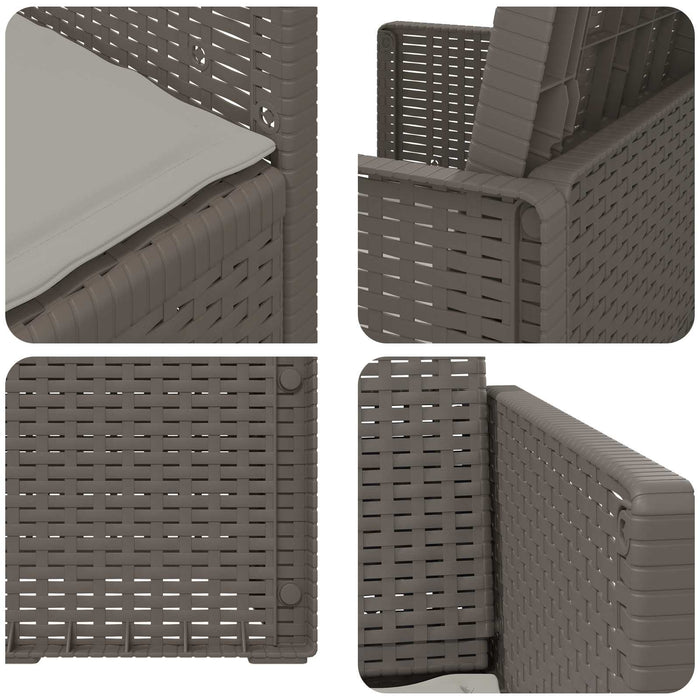 Scaune de Dining pentru Grădină 2 pcs Gri deschis PP - WALTI WALTI