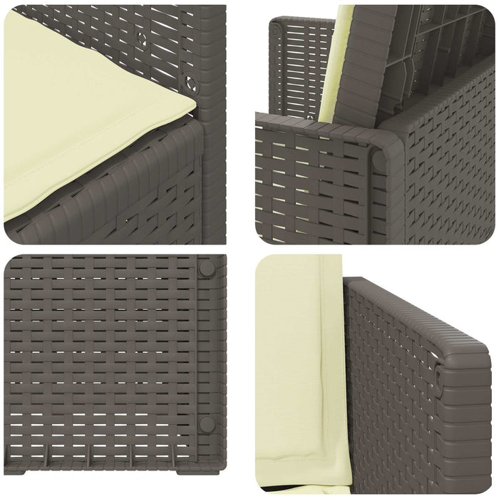 Scaune de Dining pentru Grădină 2 pcs Gri deschis și Crem PP - WALTI WALTI