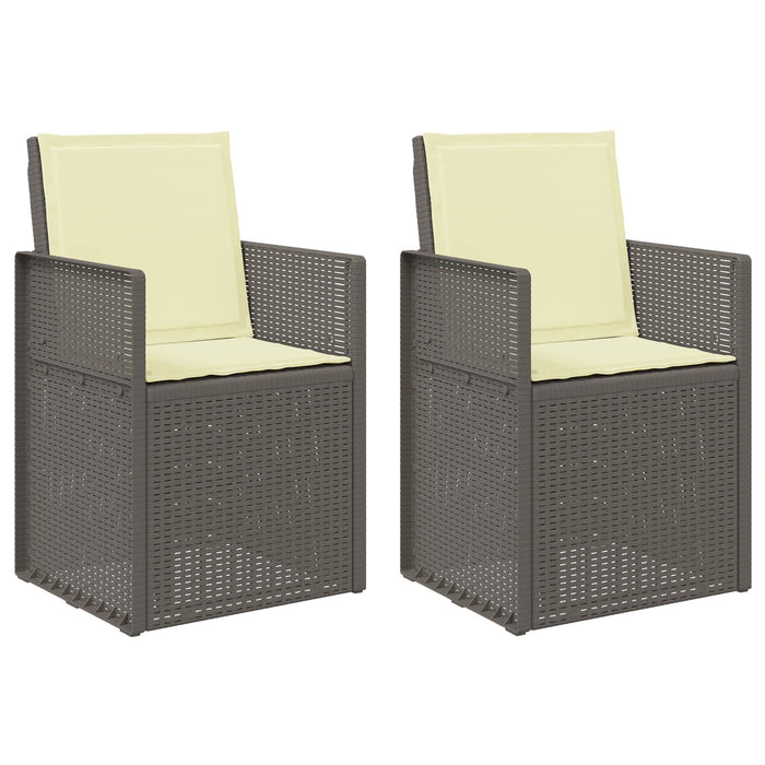 Scaune de Dining pentru Grădină 2 pcs Gri deschis și Crem PP - WALTI WALTI