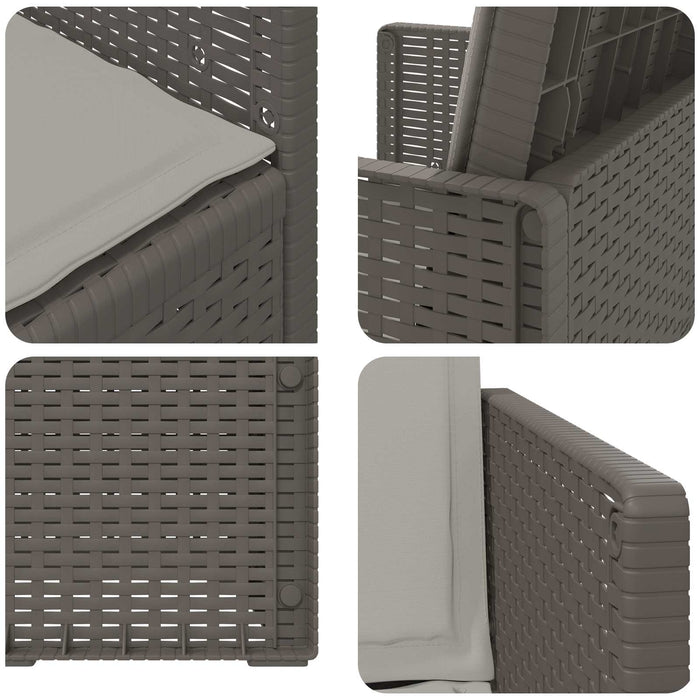 Scaune de Dining pentru Grădină 2 pcs Gri deschis PP - WALTI WALTI
