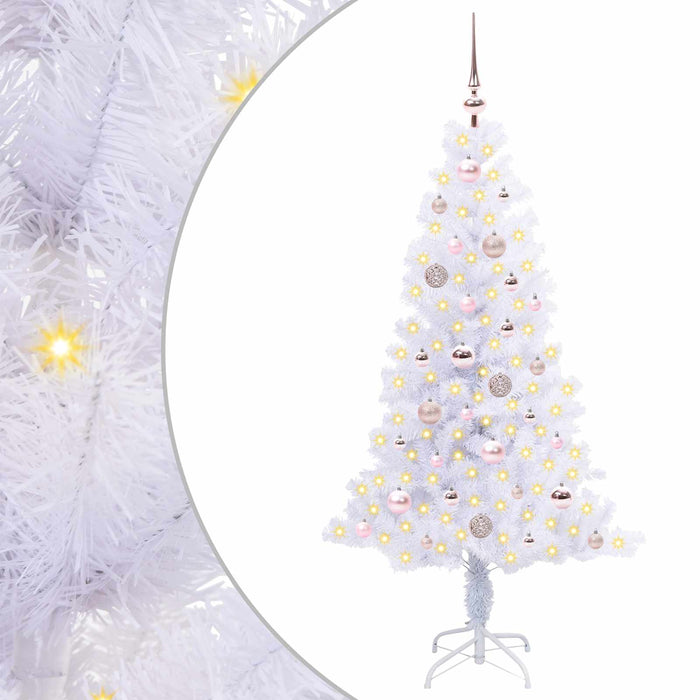 Brad de Crăciun artificial cu 150 LED Alb 150 cm PVC și Oțel - WALTI WALTI