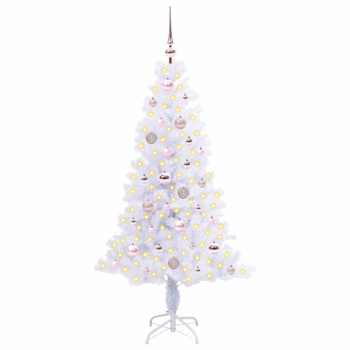 Brad de Crăciun artificial cu 150 LED Alb 150 cm PVC și Oțel - WALTI WALTI