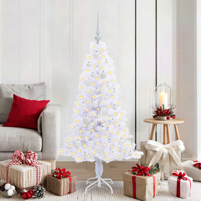 Brad de Crăciun artificial cu 150 LED Alb 150 cm PVC și Oțel - WALTI WALTI