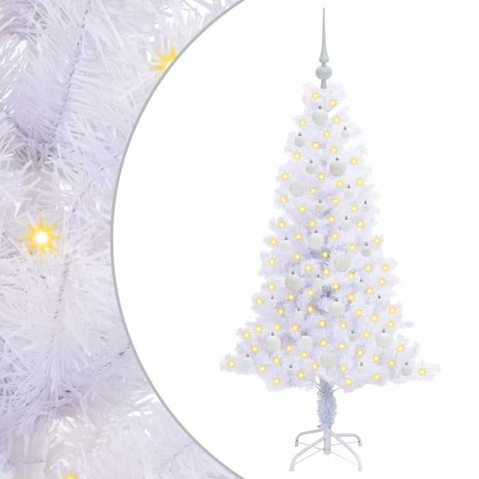 Brad de Crăciun artificial cu 150 LED Alb 150 cm PVC și Oțel - WALTI WALTI