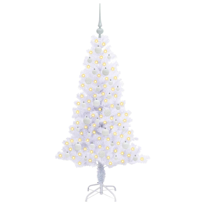 Brad de Crăciun artificial cu 150 LED Alb 150 cm PVC și Oțel - WALTI WALTI