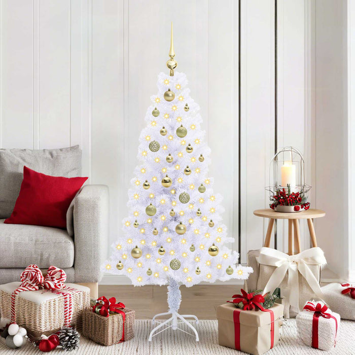 Brad de Crăciun artificial cu 150 LED Alb 150 cm PVC și Oțel - WALTI WALTI