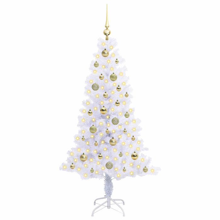 Brad de Crăciun artificial cu 150 LED Alb 150 cm PVC și Oțel - WALTI WALTI