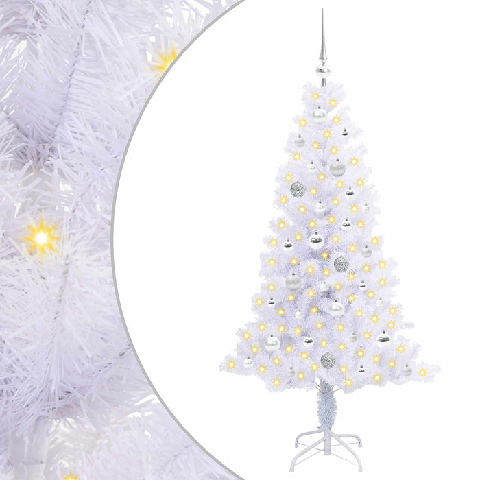 Brad de Crăciun artificial cu 150 LED Alb 150 cm PVC și Oțel - WALTI WALTI