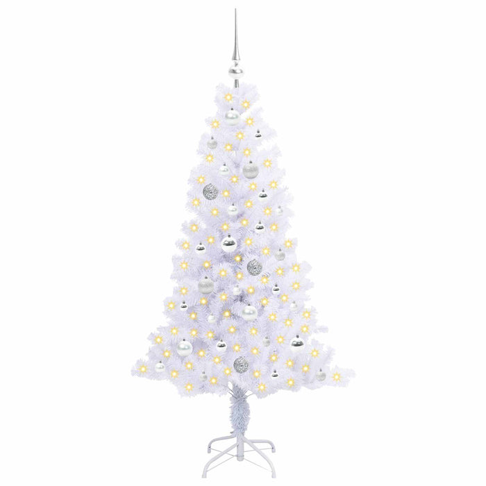 Brad de Crăciun artificial cu 150 LED Alb 150 cm PVC și Oțel - WALTI WALTI