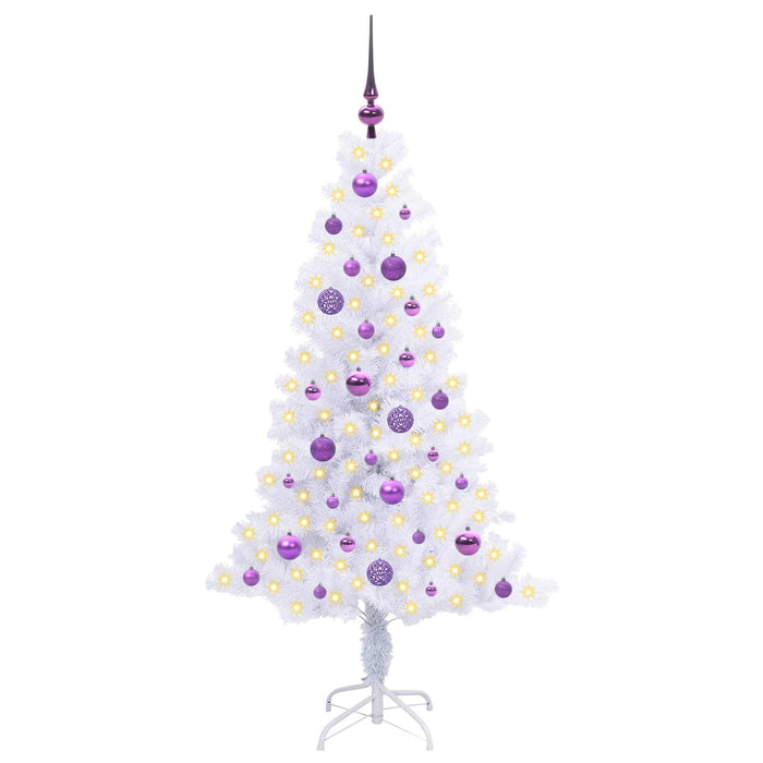 Brad de Crăciun artificial cu 150 LED Alb 150 cm PVC și Oțel - WALTI WALTI