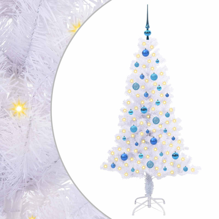 Brad de Crăciun artificial cu 150 LED Alb 150 cm PVC și Oțel - WALTI WALTI