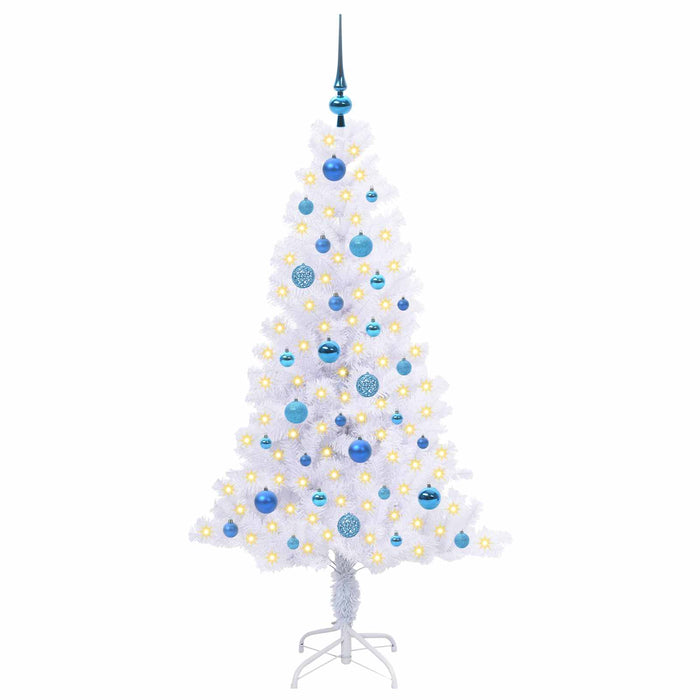 Brad de Crăciun artificial cu 150 LED Alb 150 cm PVC și Oțel - WALTI WALTI