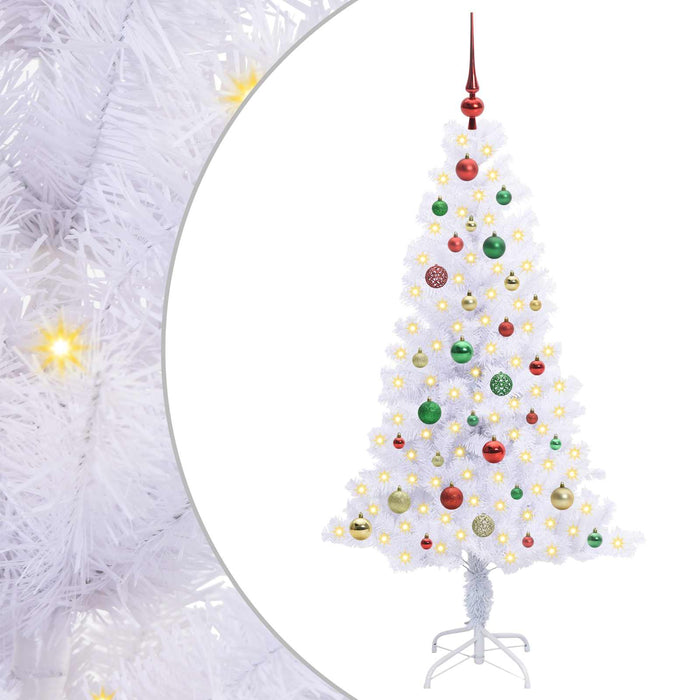 Brad de Crăciun artificial cu 150 LED Alb 150 cm PVC și Oțel - WALTI WALTI
