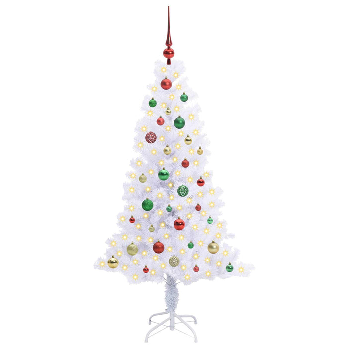 Brad de Crăciun artificial cu 150 LED Alb 150 cm PVC și Oțel - WALTI WALTI