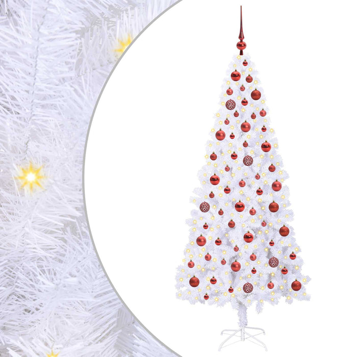 Brad de Crăciun artificial cu 300 LED Alb 180 cm PVC și Oțel - WALTI WALTI
