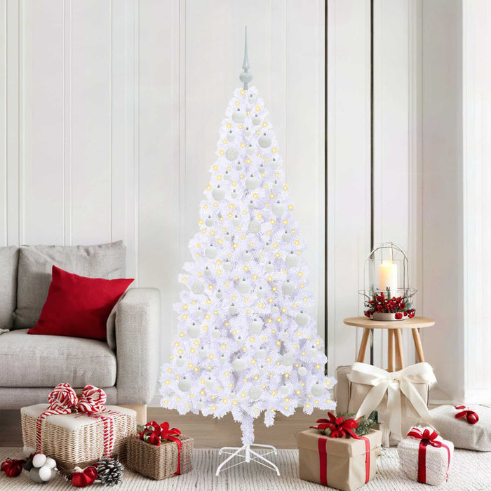 Brad de Crăciun artificial cu 300 LED Alb 180 cm PVC și Oțel - WALTI WALTI