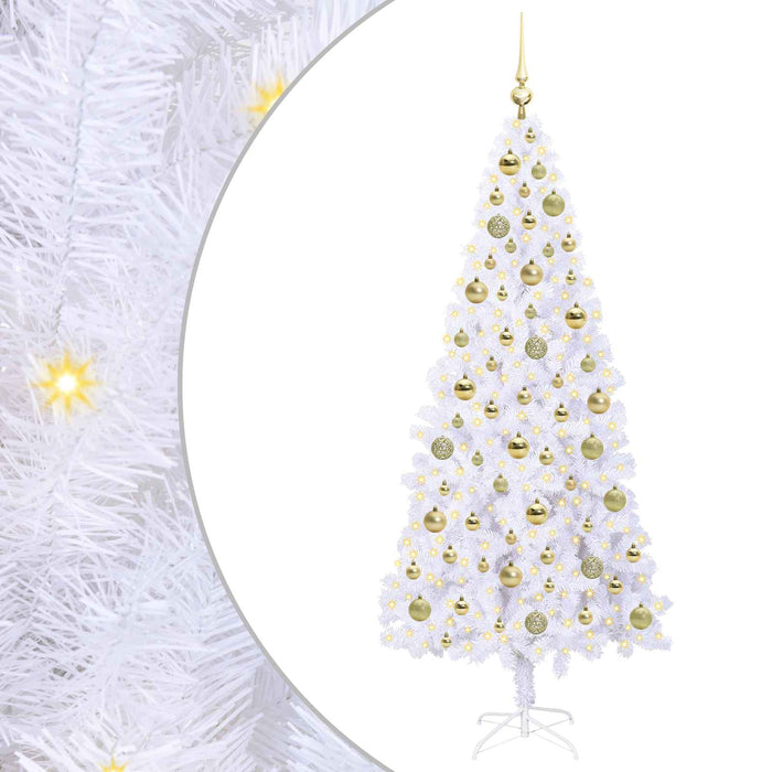 Brad de Crăciun artificial cu 300 LED Alb 180 cm PVC și Oțel - WALTI WALTI