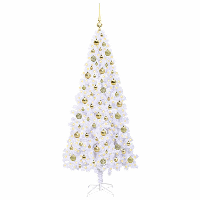 Brad de Crăciun artificial cu 300 LED Alb 180 cm PVC și Oțel - WALTI WALTI