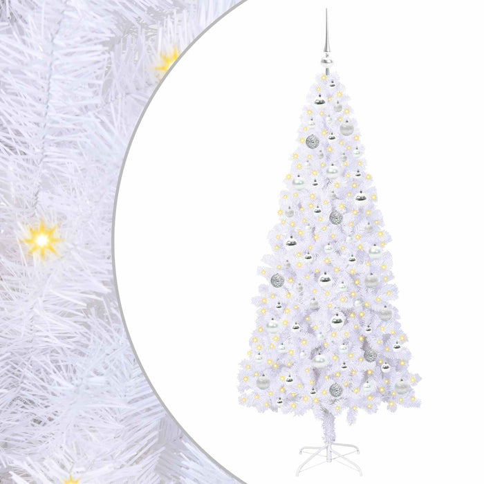 Brad de Crăciun artificial cu 300 LED Alb 180 cm PVC și Oțel - WALTI WALTI