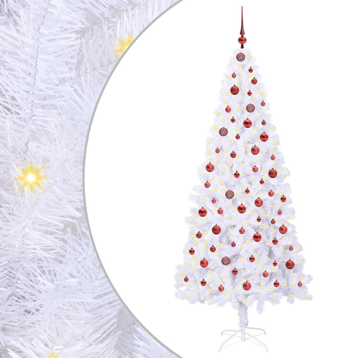 Brad de Crăciun artificial cu 300 LED Alb 210 cm PVC și Oțel - WALTI WALTI