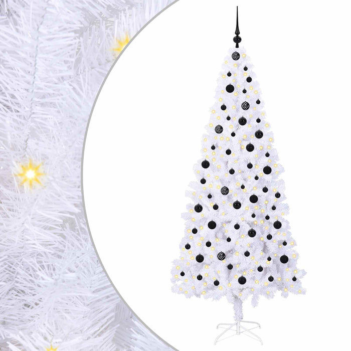 Brad de Crăciun artificial cu 300 LED Alb 210 cm PVC și Oțel - WALTI WALTI