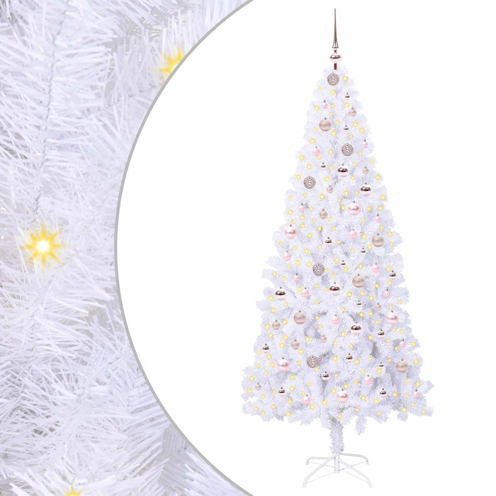 Brad de Crăciun artificial cu 300 LED Alb 210 cm PVC și Oțel - WALTI WALTI
