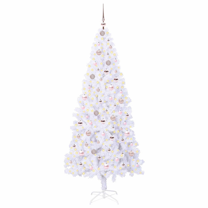 Brad de Crăciun artificial cu 300 LED Alb 210 cm PVC și Oțel - WALTI WALTI