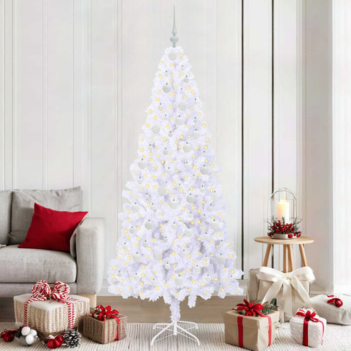 Brad de Crăciun artificial cu 300 LED Alb 210 cm PVC și Oțel - WALTI WALTI