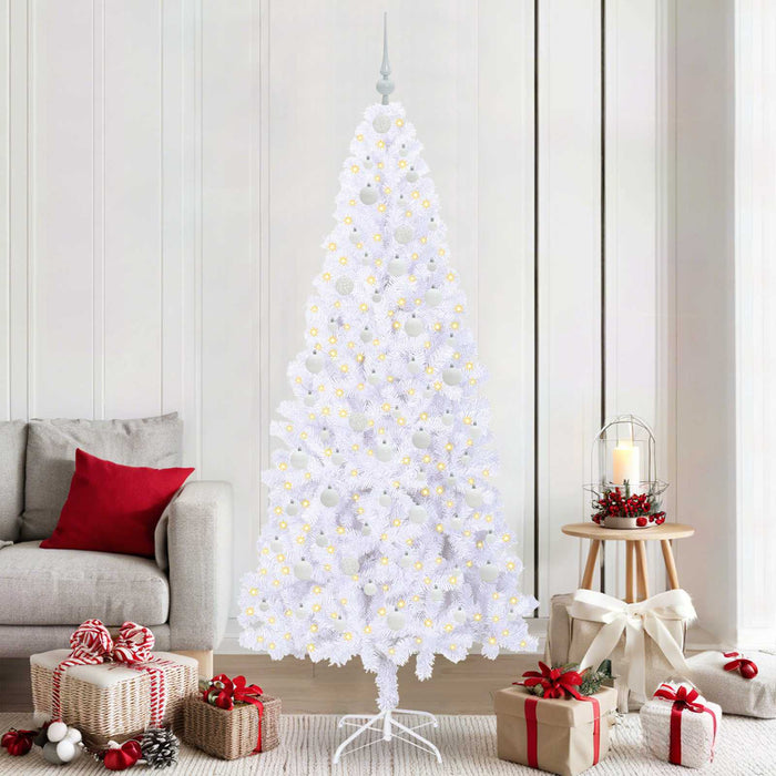 Brad de Crăciun artificial cu 300 LED Alb 210 cm PVC și Oțel - WALTI WALTI